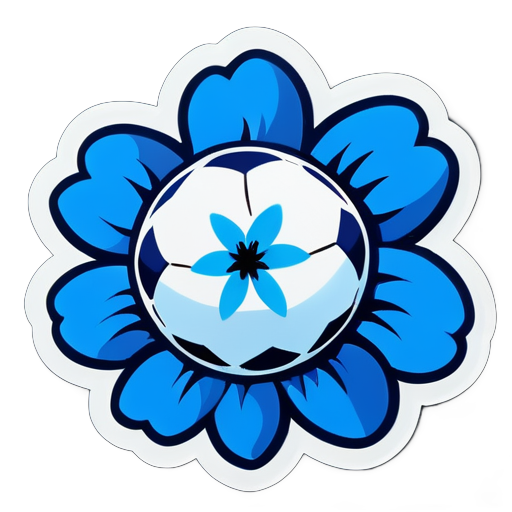 flor azul, futebol sticker