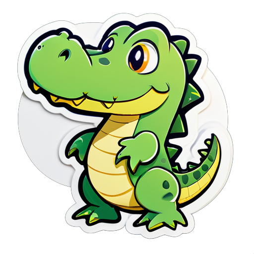 A cute little crocodile sticker