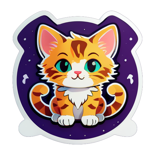 a funny sticker with kitten representing the Gemini zodiac sign sticker