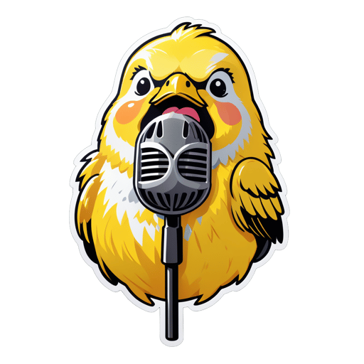 Singing Canary with Microphone sticker