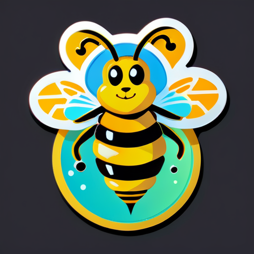 abeja obrera como química sticker