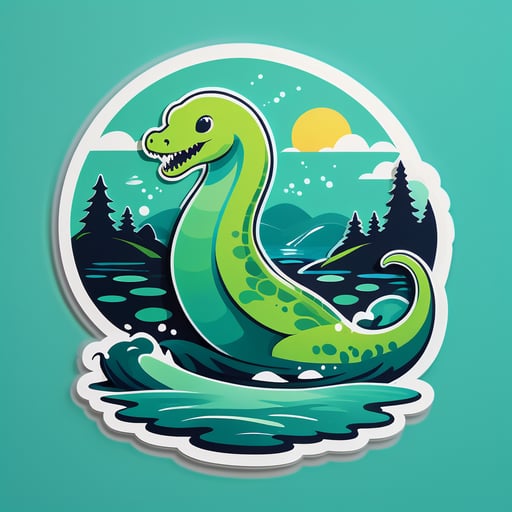 Adorável Monstro do Lago Ness sticker