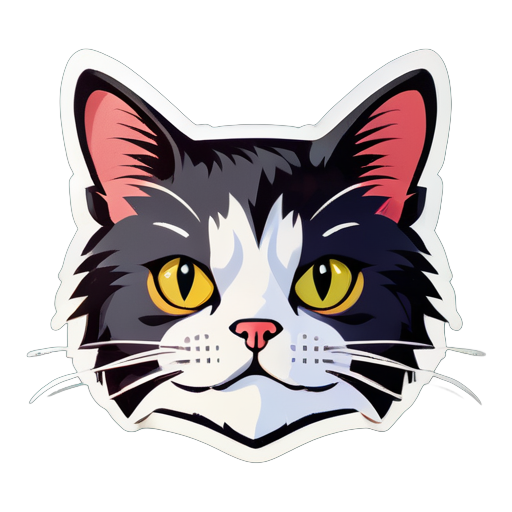 A cat with serious face  sticker