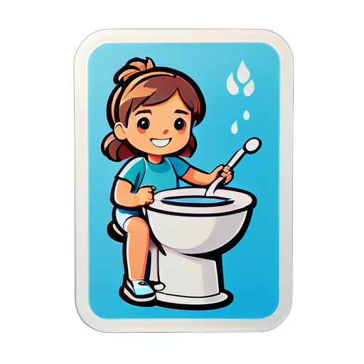 Sit on the toilet and squat sticker