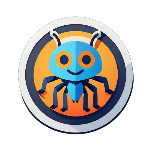 club de débogage où notre logo ressemble à un bug avec 6 pattes présentant le DEBUG sticker