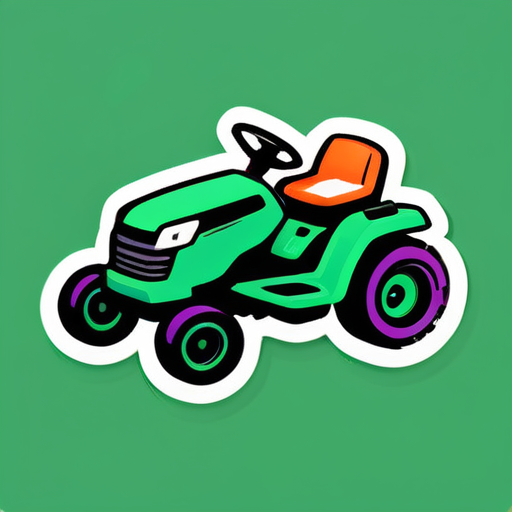 Lawn mower sticker