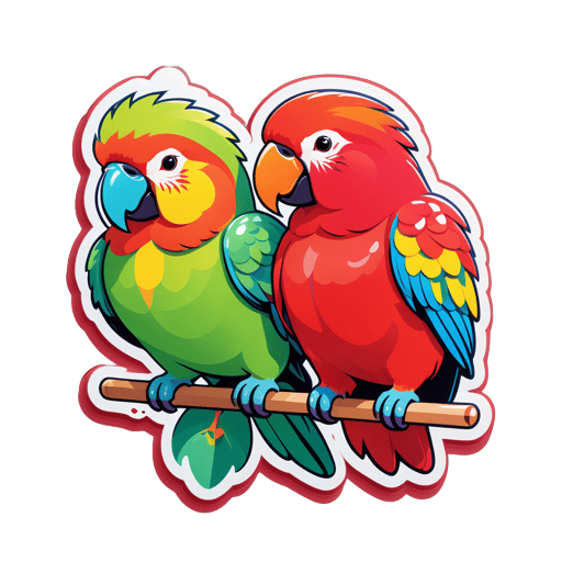 Pericos cereza con sobrepeso sticker