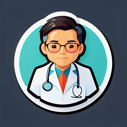 médecin asiatique sticker