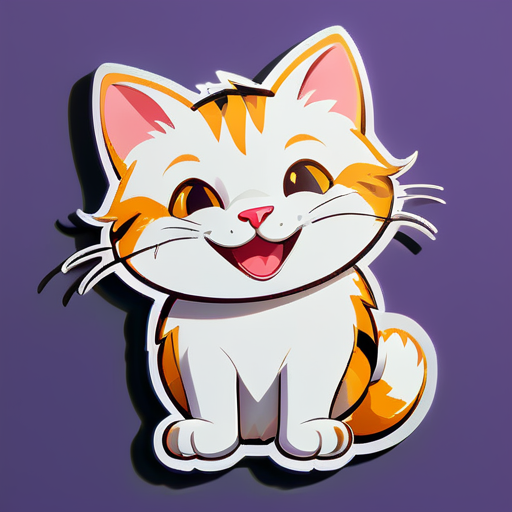 a happy cat sticker