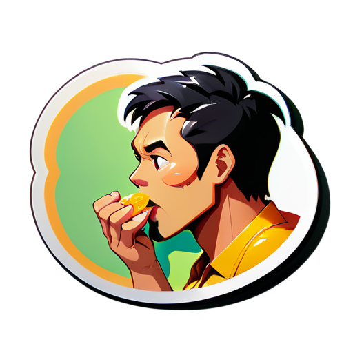 mango eating a man
 sticker