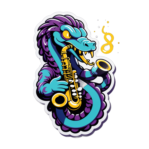 Serpent d'Âme avec Sax sticker