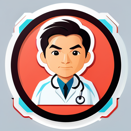 médecin asiatique sticker