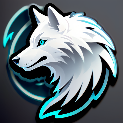 A ghostly white wolf silhouette, with subtle gray shading to add depth. The text "GhostWing Gaming" is elegant and ethereal, matching the ghostly theme sticker