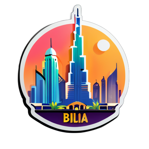 Quiero el Burj Khalifa con los colores de la India sticker