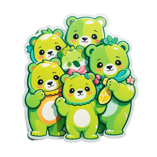 Gấu Xanh Dừa sticker