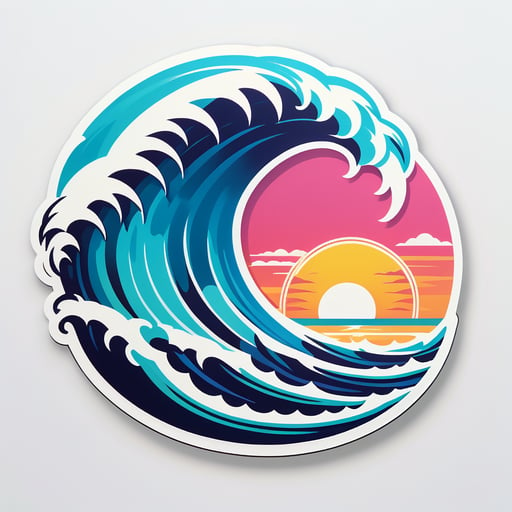 熱帶海灘波浪 sticker