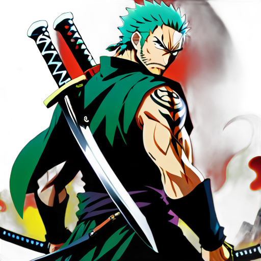 In a world where the clash of steel echoes through misty valleys and rugged landscapes, there exists a legendary swordsman known as Zoro. With his three swords strapped to his back and an unwavering resolve burning in his eyes, Zoro traverses the vast seas and treacherous lands in search of his ultimate goal.But fate is a fickle mistress, and Zoro finds himself embroiled in a series of perilous sticker