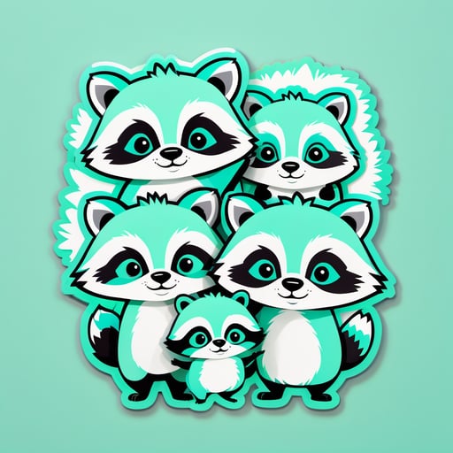 Mapaches de Menta Amplia sticker