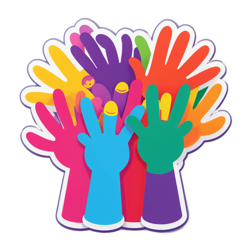 Playful Peekaboo Hands sticker