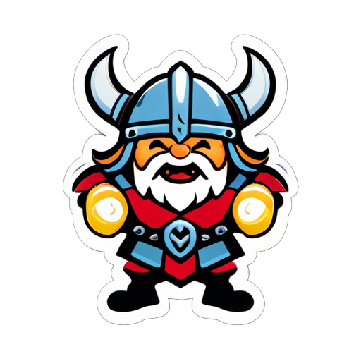 guerreiro viking feliz sticker