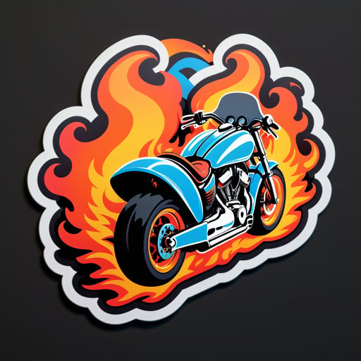 Flammender Auspuff sticker