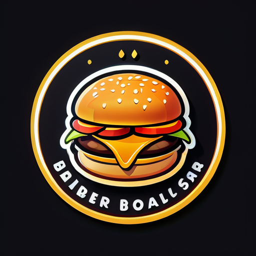 logo, un logo pour un snack-bar, de la nourriture, fond sombre sticker