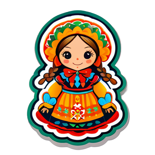 maslenitsa scarecrow braid sticker