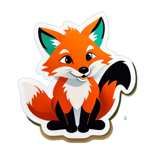 A fox is telling a story sticker