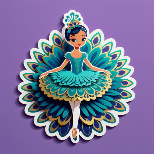 Anmutige Pfauenballerina sticker