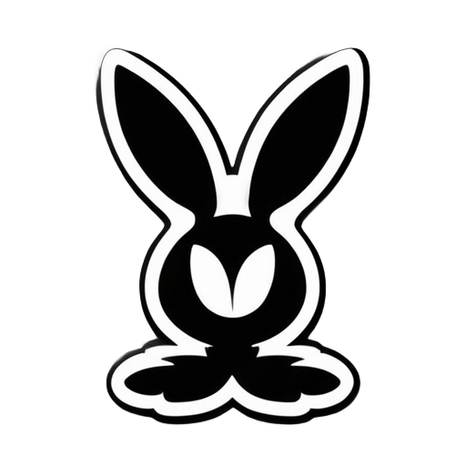 playboy bunny sin contorno blanco en pegatina de bronceado negro sólido sticker