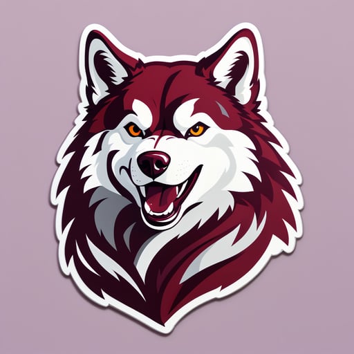 Husky Sói Maroon sticker