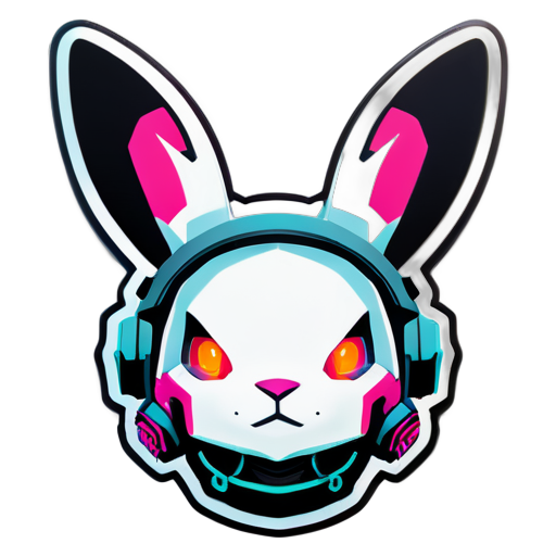 cyberpunk lapin blanc sticker