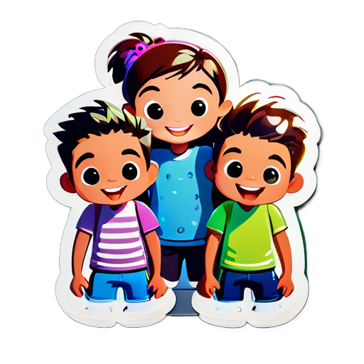 Three friends hanging out
 sticker