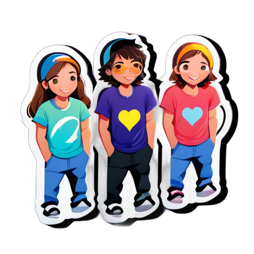 Three Teenage friends hanging out ステッカー sticker