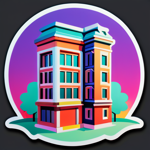 make a sticker which built a building  sticker