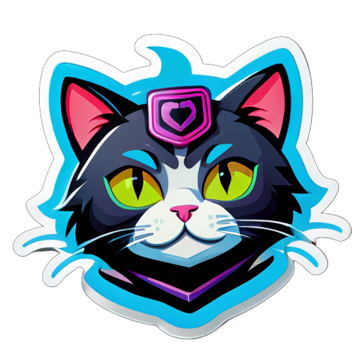 pegatina de gato de ciberseguridad sticker