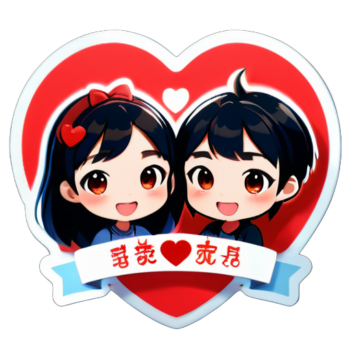 Quiero personalizar una pegatina especial con los nombres de mi novia y yo: Zeze y Jingjing. Creo que la forma de corazón puede expresar mejor nuestro amor. ¿Puedes ayudarme a crear una pegatina en forma de corazón? ¡Gracias! sticker