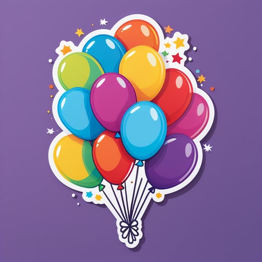 Festive Party Balloons sticker