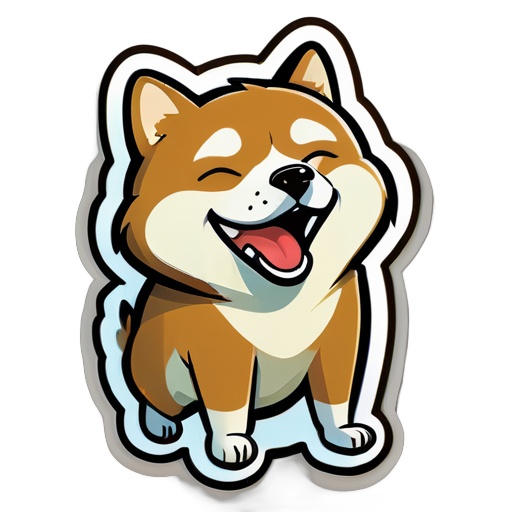 Pepe, Homeless, Dog Shiba Inu, Sticker, Cartoon, Sticker, Excited, Earthy, Contour, Vector, Detailed sticker