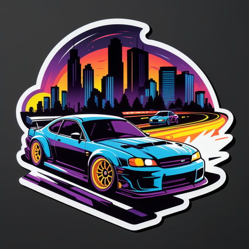 街头赛车夜景 sticker