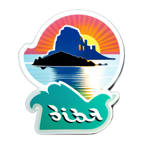 imagen realista de es vedrá ibiza sticker