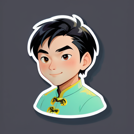 Un hombre chino amable sticker