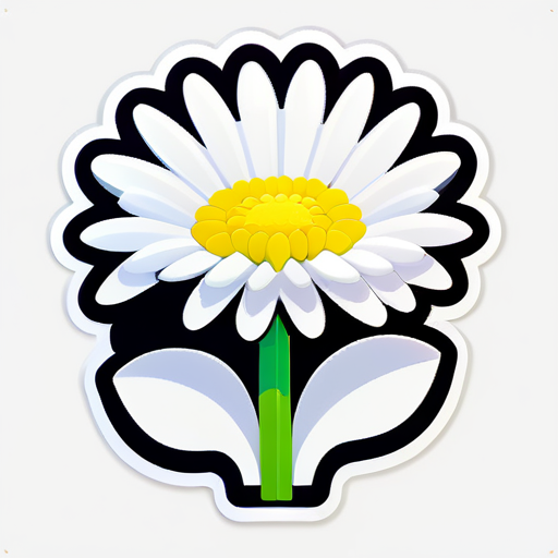 백색 만화 국화 sticker