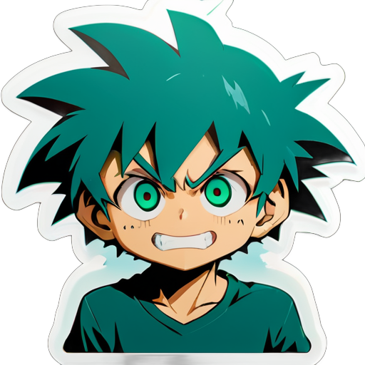 Izuku Midoriya face palming his face sticker