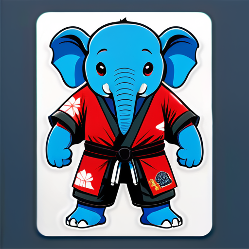 elefante com kimono de jiu-jitsu  sticker