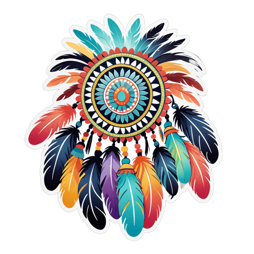 Boho Plumes à Pompons sticker