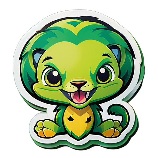 create a logo for "www.florida-print.com" add a cheerful green jaguana character, looks to the right --s 250 --v 6.0  sticker