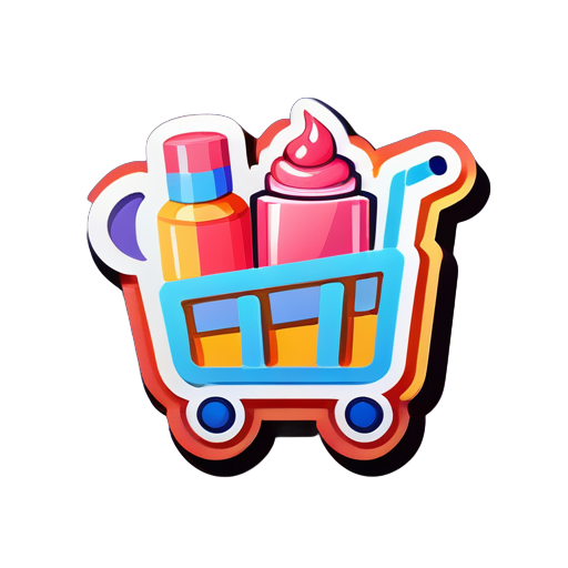 Cosmetic online shop cart sticker