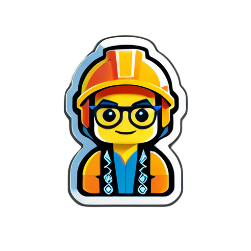 engenheiro de software construindo lego sticker