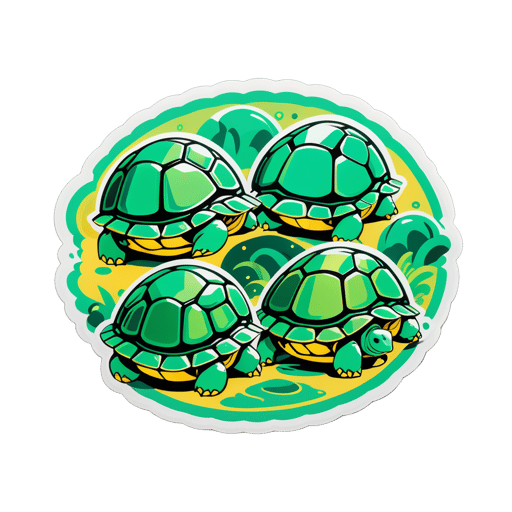 Tortues émeraudes spacieuses sticker